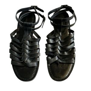 Forever 21 Black gladiator double ankle strap sandals